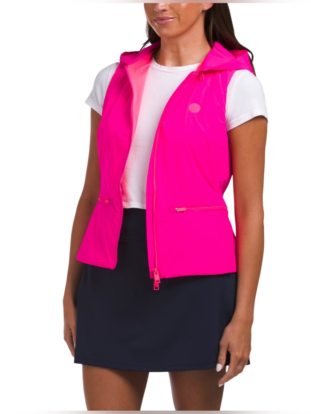 G/FORE Hot Pink Sleeveless Hooded Vest